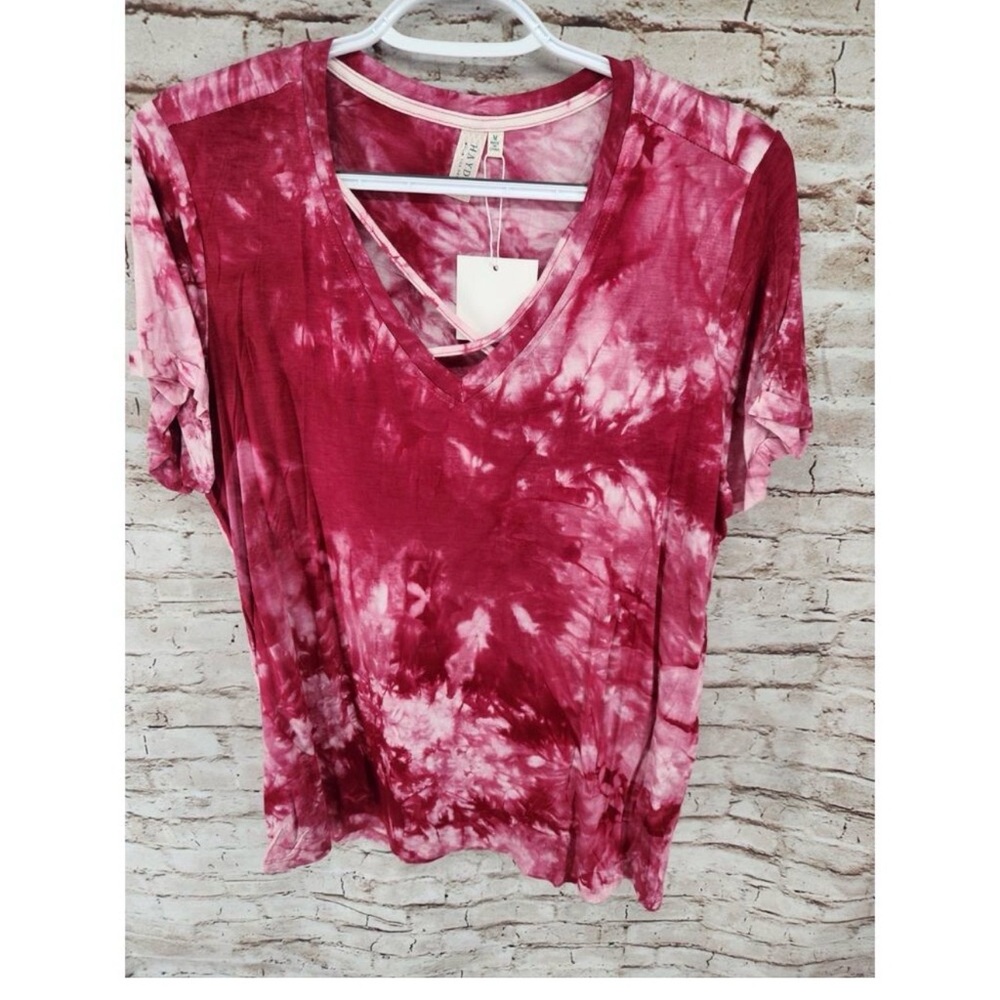 Hayden Fuchsia and Cream Tie-Dye Long Sleeve Top